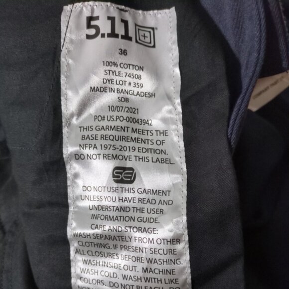 NWT 5.11® Men’s Regular Fit Company Cargo Pant 2.0 Navy Unhemmed Size 36 - Picture 10 of 12